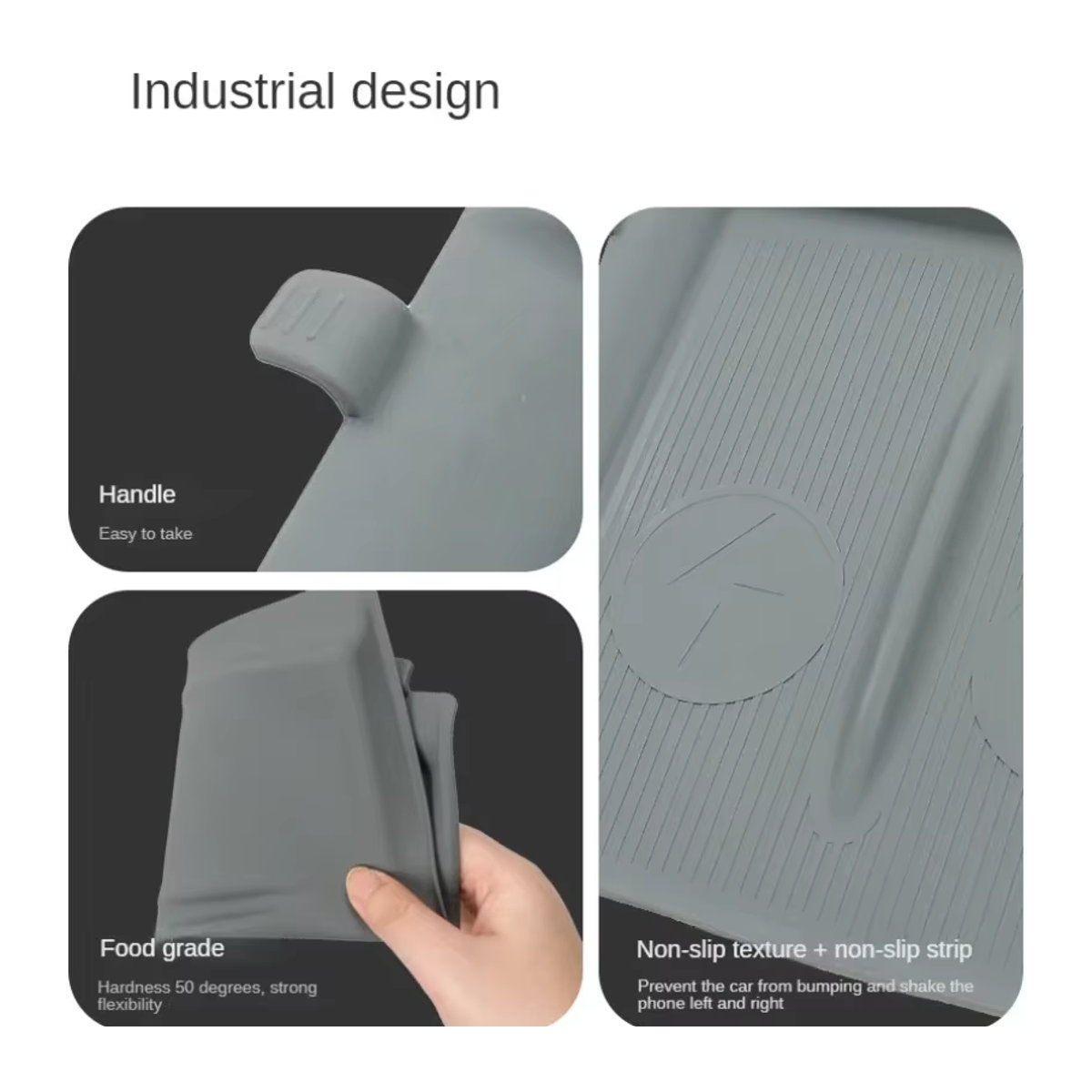 Beworth Silikon Anti-Slip Lade-Pad für Tesla Modell Y Juniper 2025 und Modell 3 Highland 2024 in Schwarz mit minimalistischem Design - Bild 5