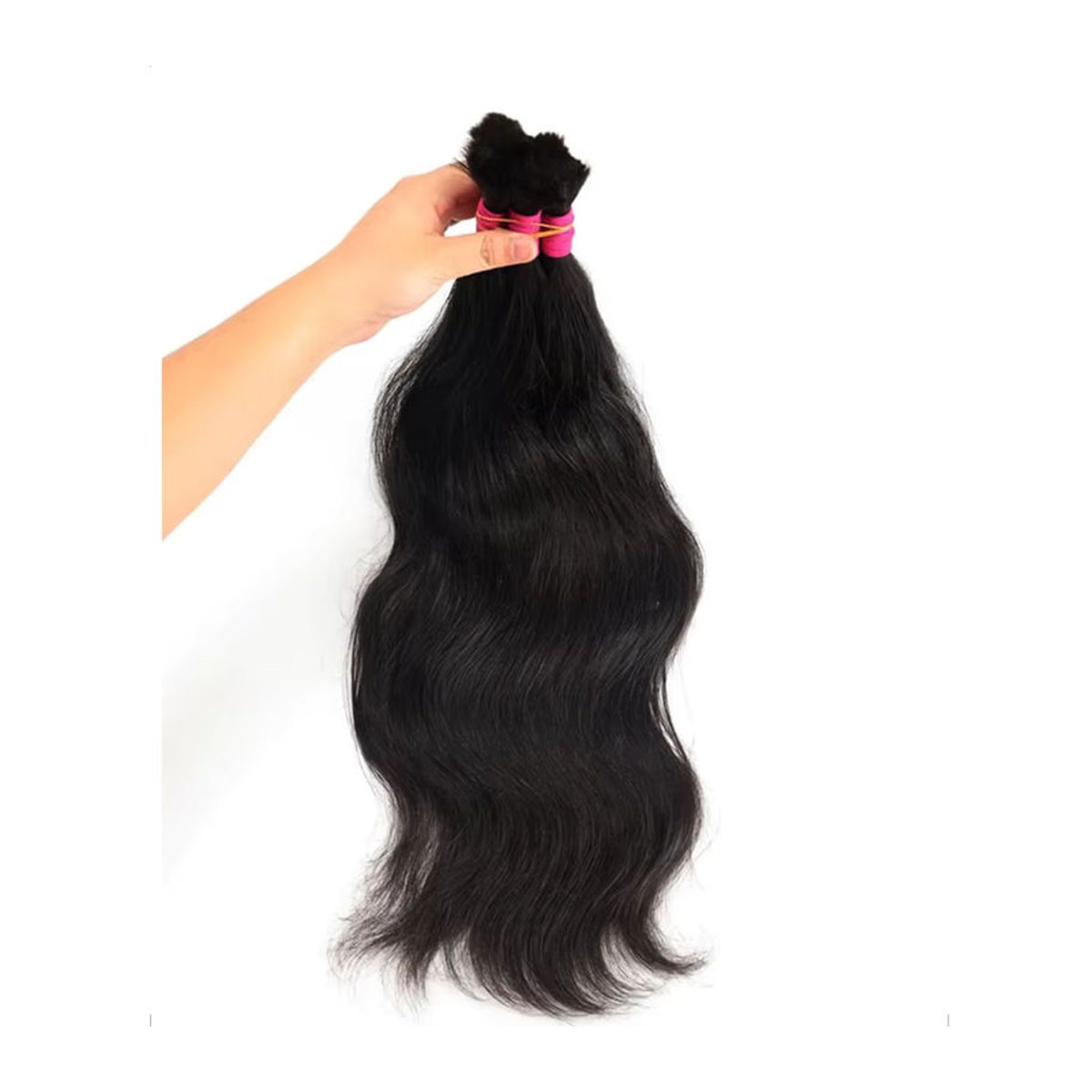 BHF Bulk Echthaar Bündel aus original vietnamesischem Menschenhaar zum Flechten in Schwarz oder Braun - Bild 3