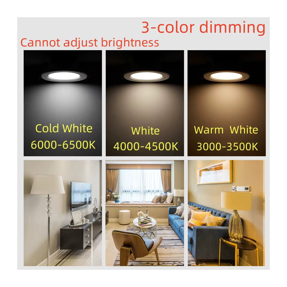 BHomify LED Einbaustrahler Weiß Dimmen mit drei Farbtönen für Deckenmontage - Bild 2