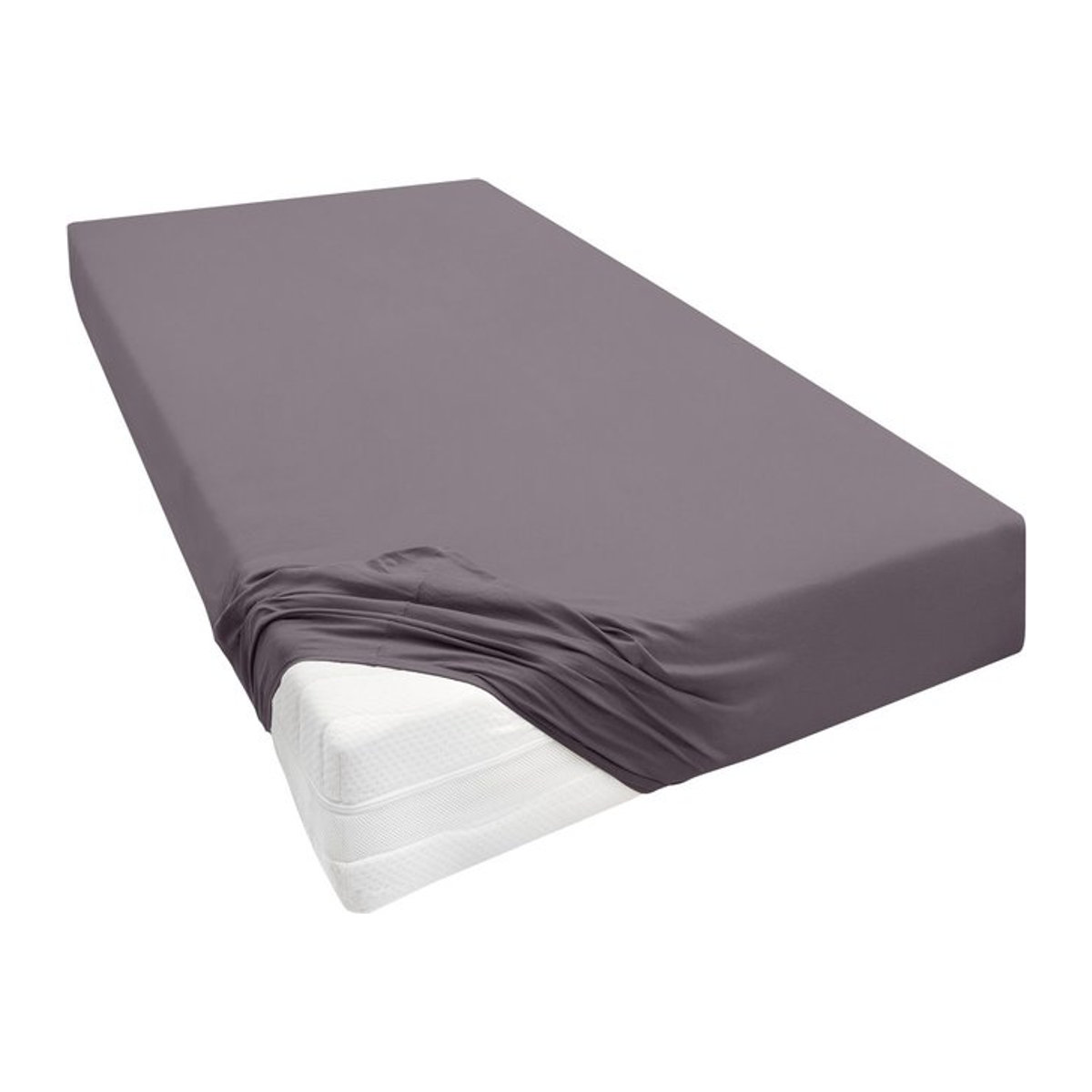 BIBERNA Boxspringbezug aus Jersey in Silber und Grau - Bild 1