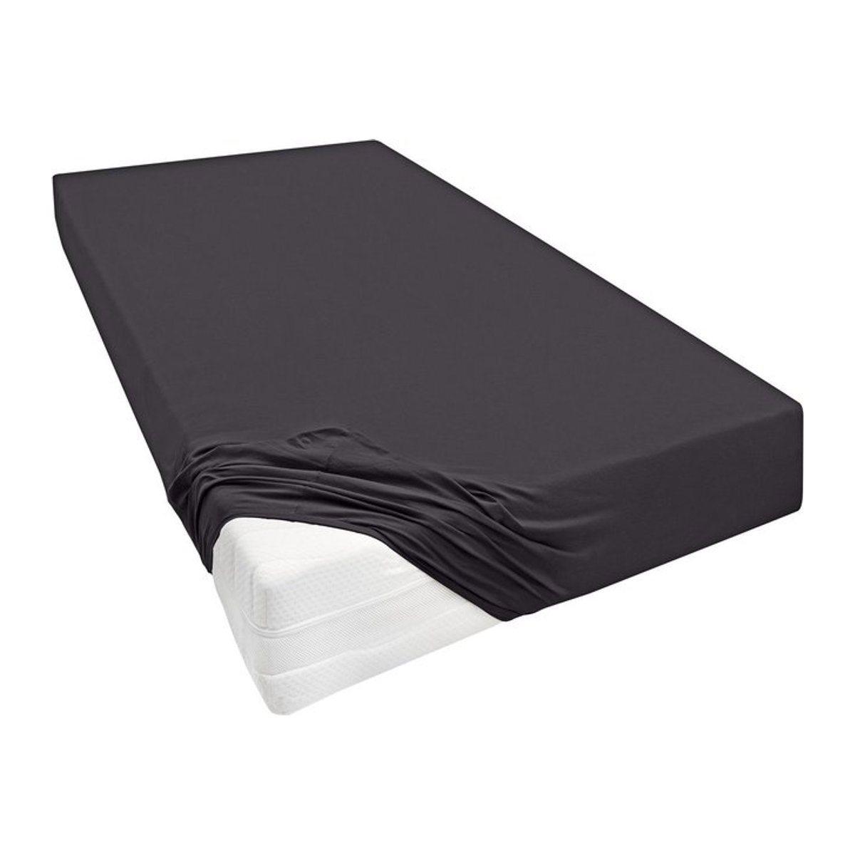 BIBERNA Premium Jersey-Elasthan Spannbettlaken für Boxspringmatratzen, Grau - Bild 1