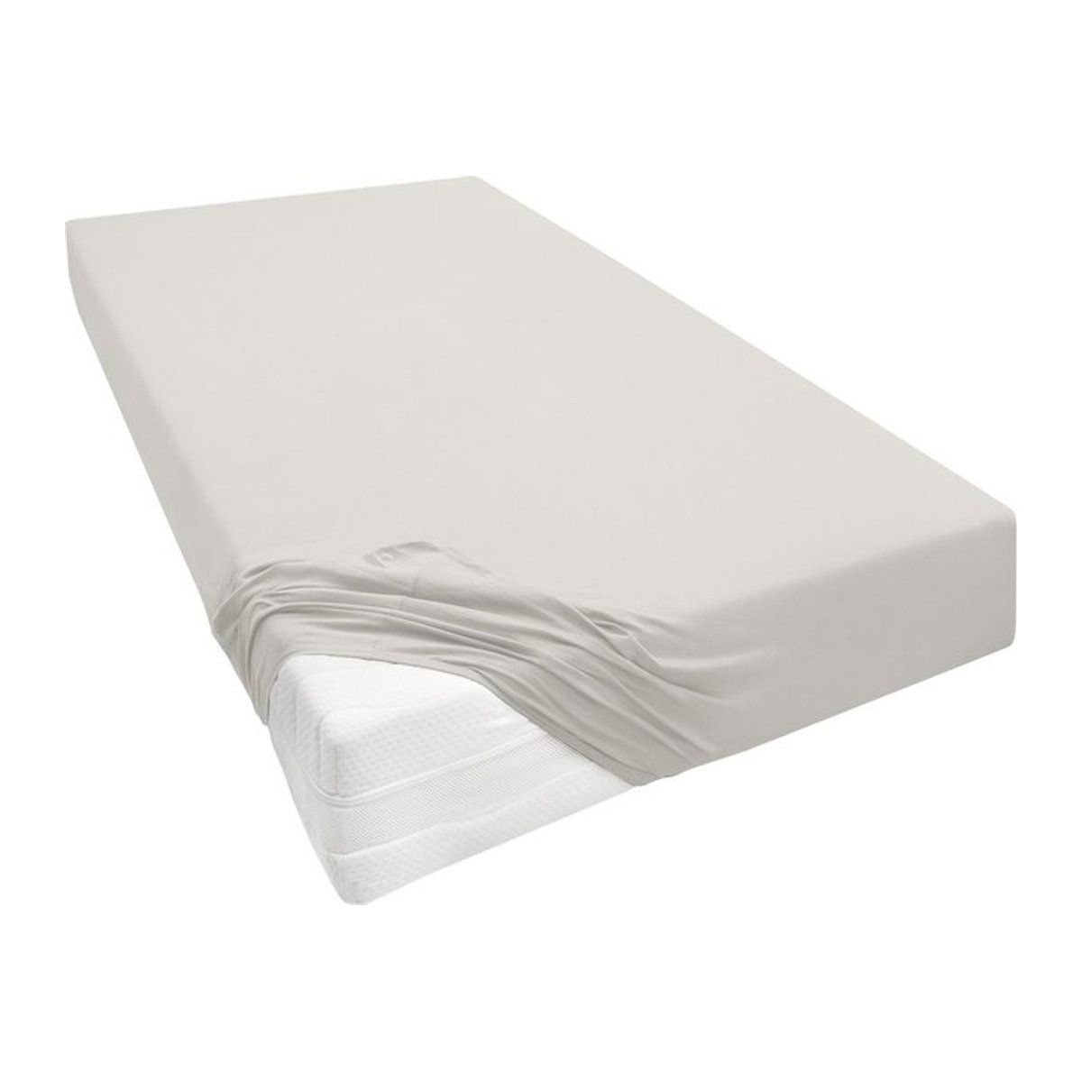 BIBERNA Premium Jersey-Elasthan Spannbettlaken für Boxspringmatratzen, Hellgrau, B/T: 90-100 x 200-220 cm - Bild 1