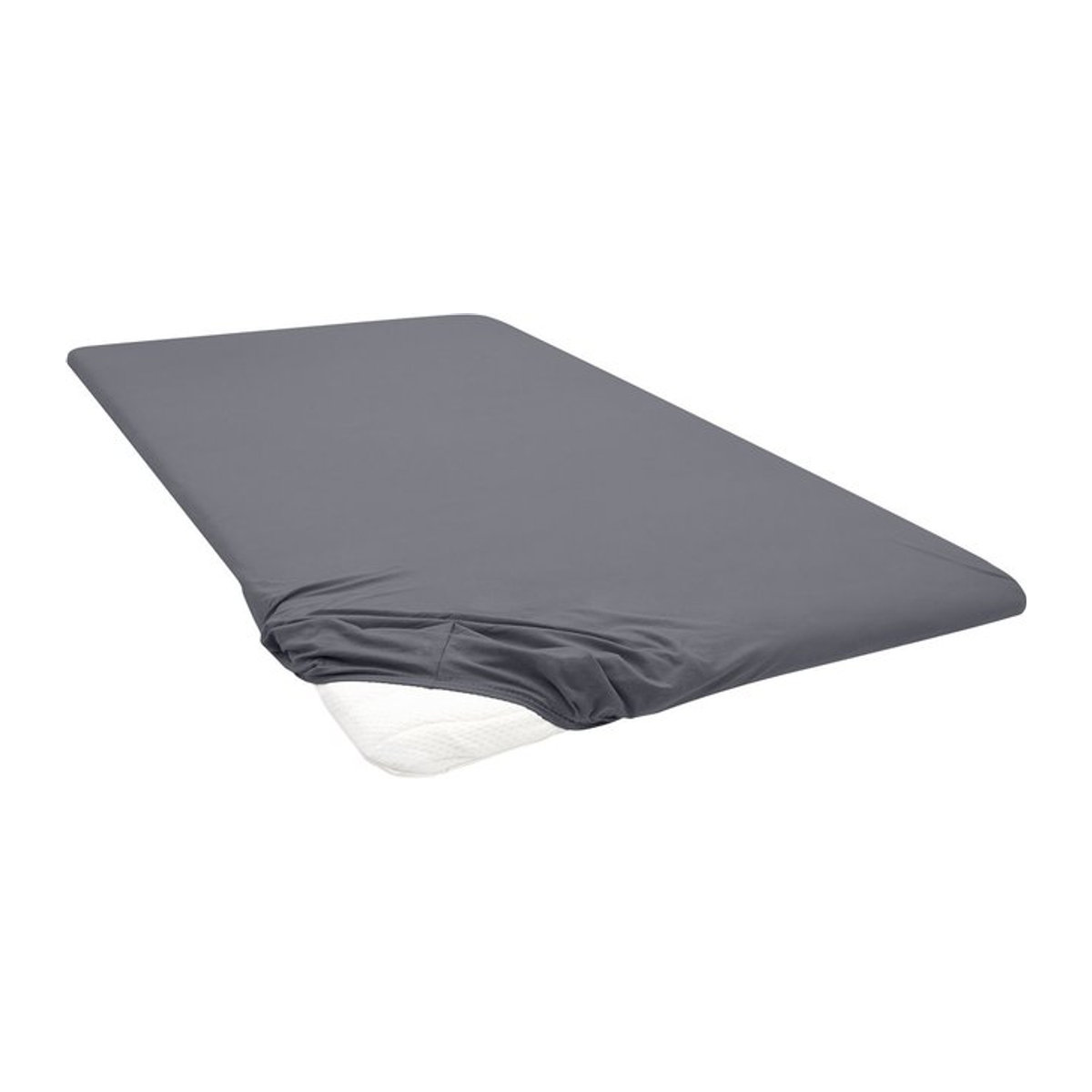 BIBERNA Premium Jersey-Elasthan Spannbettlaken für Topper, Anthrazit, B/T: 180 x 200 cm bis 200 x 200 cm - Bild 1
