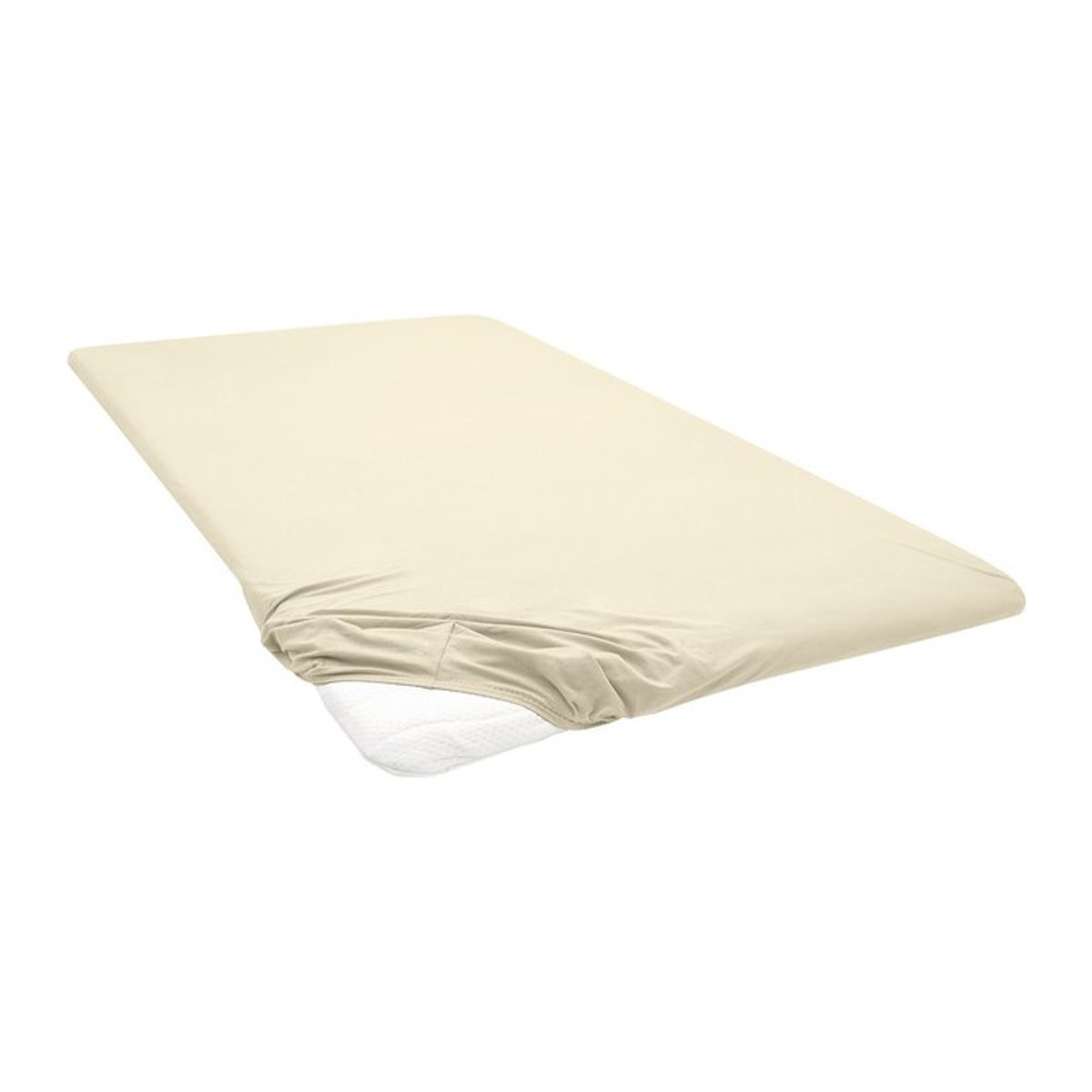 BIBERNA Premium Jersey-Elasthan Spannbettlaken für Topper, Farbe: Champagner, B/T: 90 x 100 x 200 cm - Bild 1