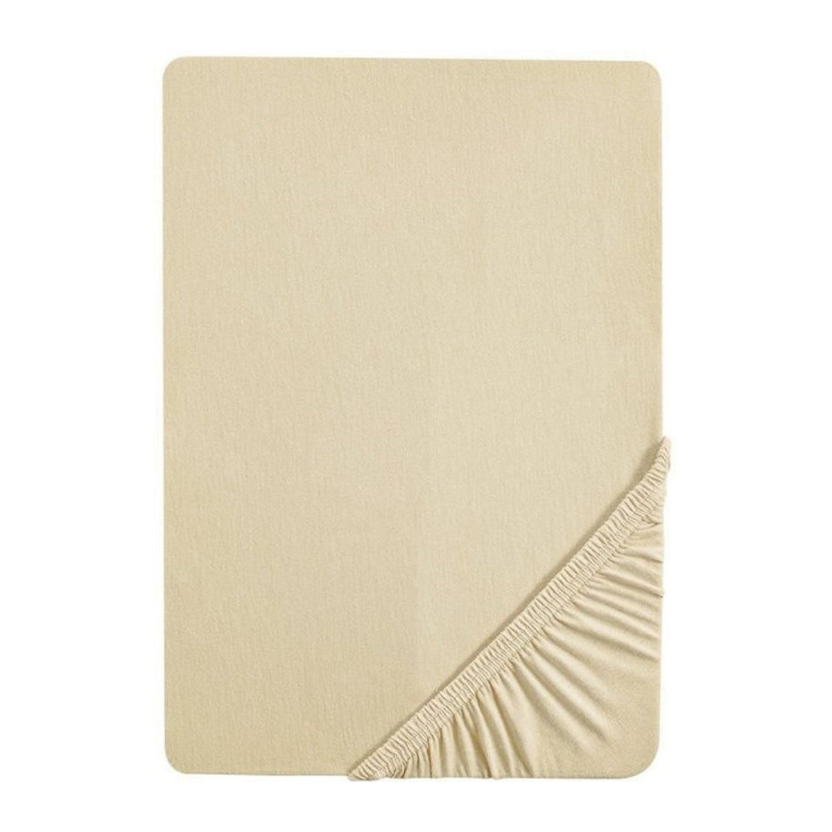 BIBERNA Premium Jersey-Elasthan Spannbettlaken für Topper in Champagner, B/T: 140-160 x 200 cm - Bild 2