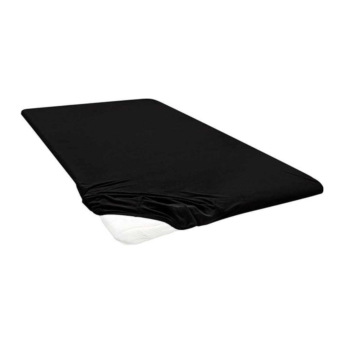 BIBERNA Premium Jersey-Elasthan Spannbettlaken für Topper, Schwarz, B: 140-160 cm x L: 200 cm - Bild 1