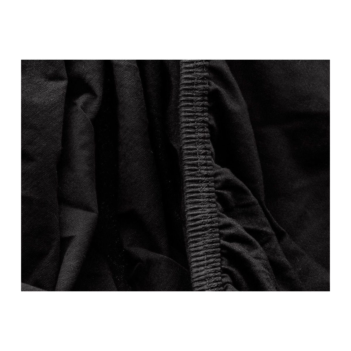 BIBERNA Premium Jersey-Elasthan Spannbettlaken für Topper, Schwarz, B: 90 - 100 cm, L: 200 cm - Bild 2