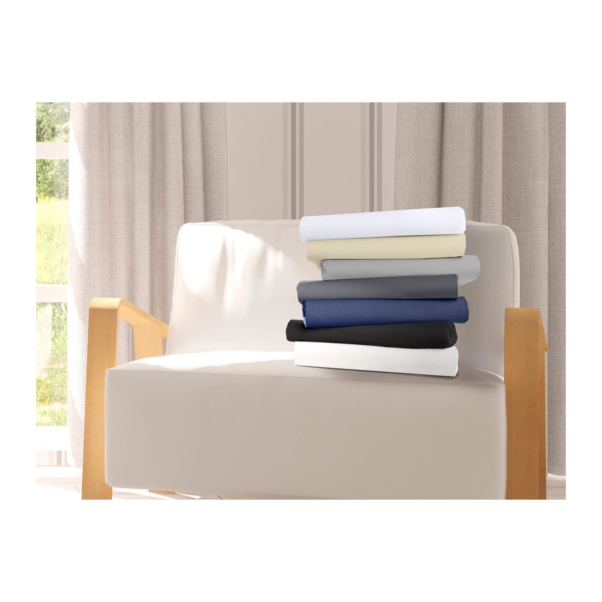 BIBERNA Premium Jersey-Elasthan Spannbettlaken für Topper, Weiss, B/T: 140-160 x 200 cm - Bild 2