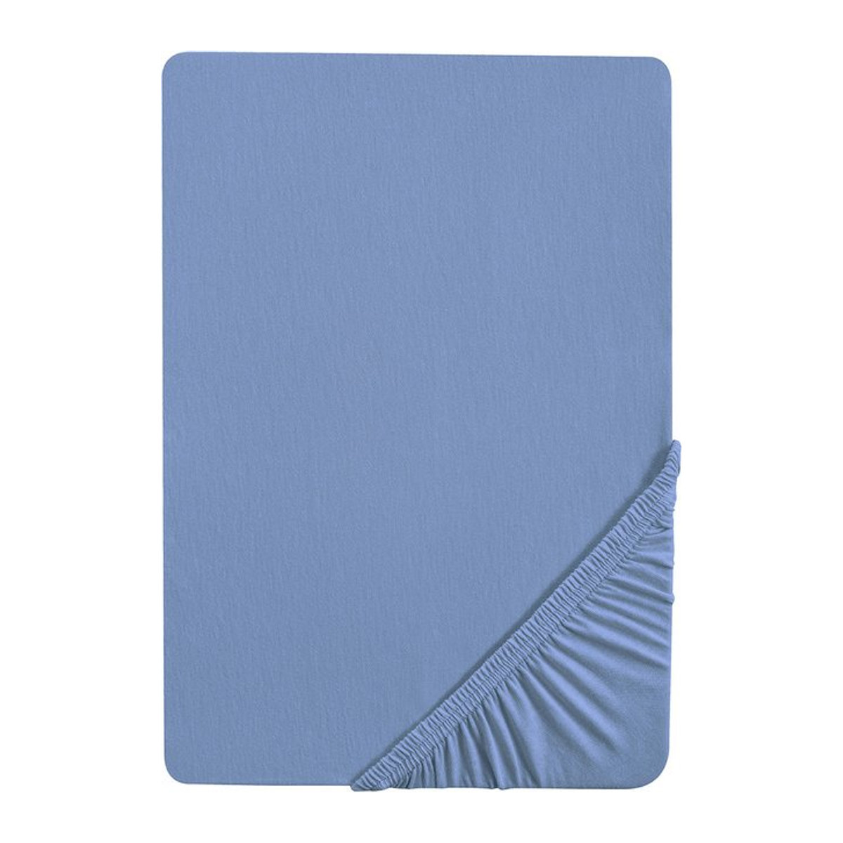 BIBERNA Premium Jersey-Elasthan Spannbettlaken in Blau, B/T: 140-160 x 200 cm - Bild 1