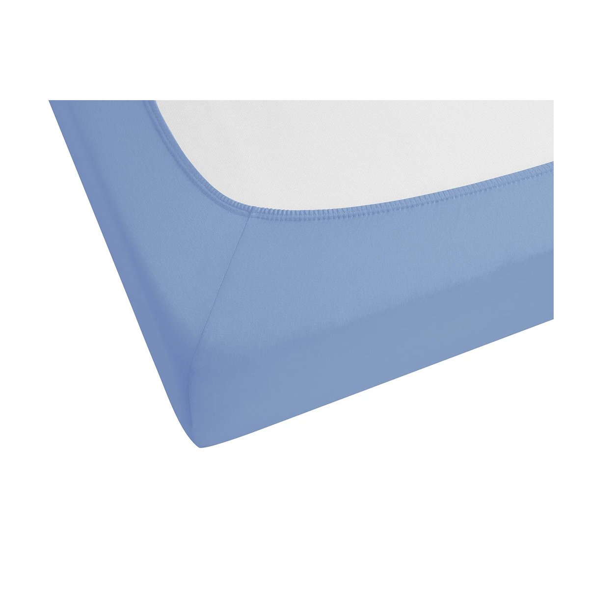 BIBERNA Premium Jersey-Elasthan Spannbettlaken in Blau, B/T: 140-160 x 200 cm - Bild 2