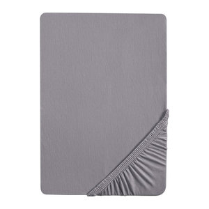 BIBERNA Premium Jersey-Elasthan Spannbettlaken in Silbergrau, B/T: 140 x 160 cm, H: 200 cm