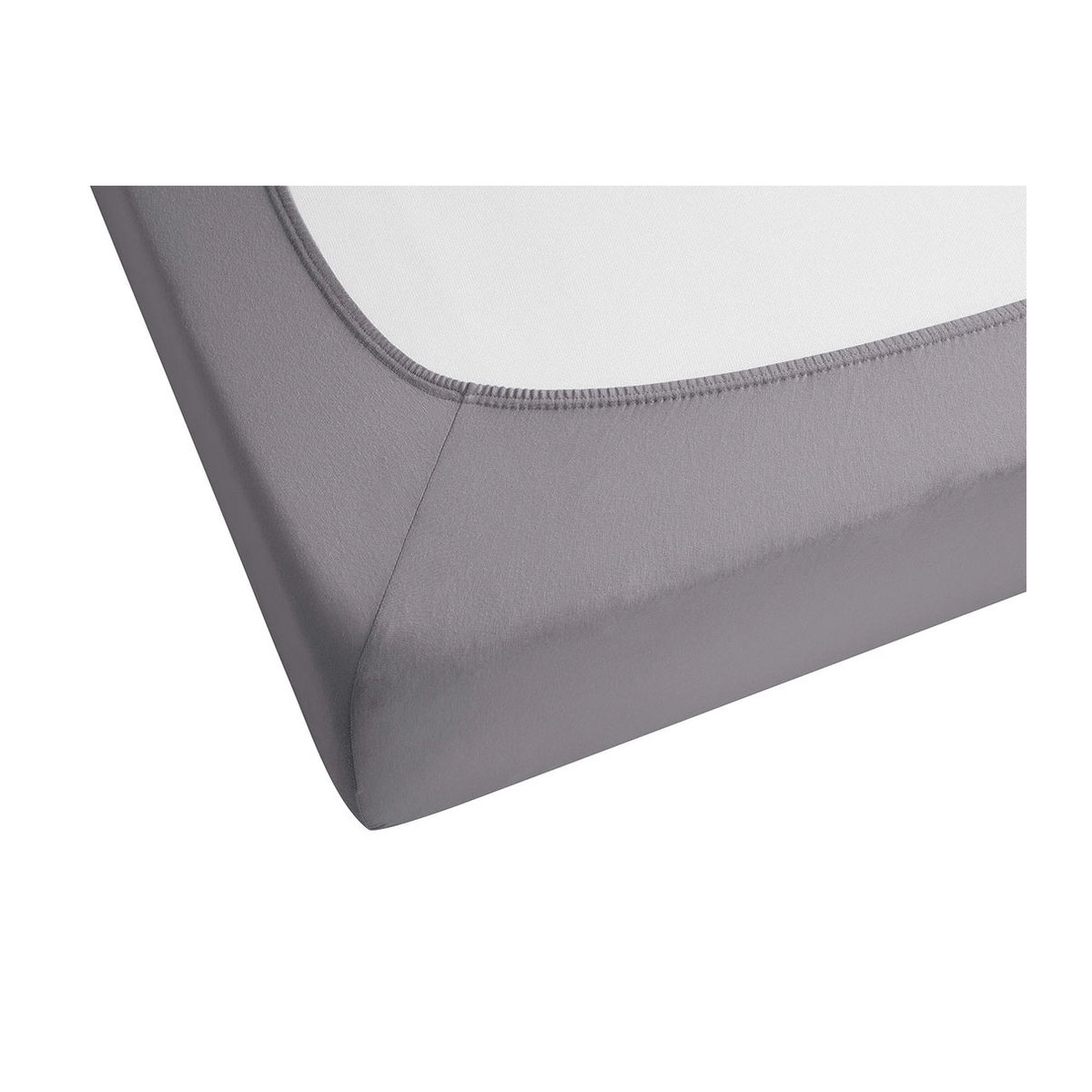 BIBERNA Premium Jersey-Elasthan Spannbettlaken in Silbergrau, B/T: 140 x 160 cm, H: 200 cm - Bild 2