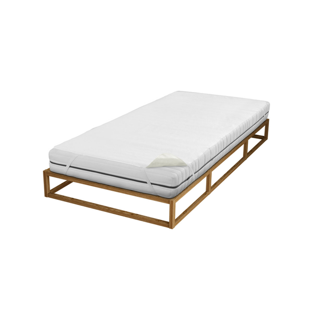 BIBERNA Sleep & Protect wasserundurchlässige Molton-Matratzenauflage, Farbe: Weiss, B/T: 160 x 200 cm - Bild 1