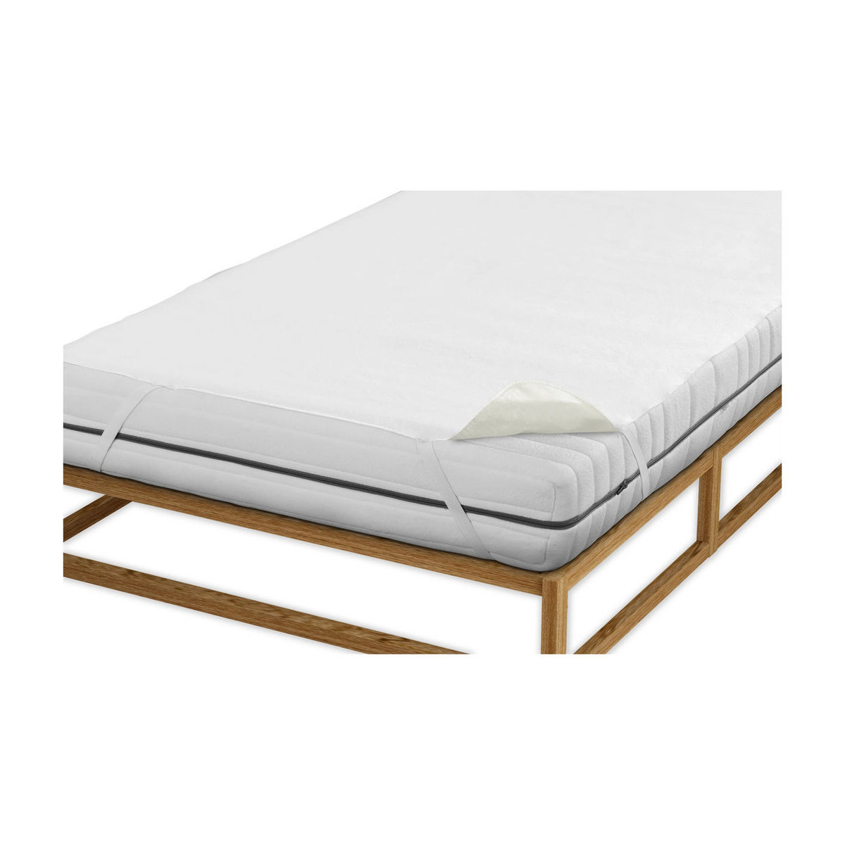 BIBERNA Sleep & Protect wasserundurchlässige Molton-Matratzenauflage, Farbe: Weiss, B/T: 160 x 200 cm - Bild 3