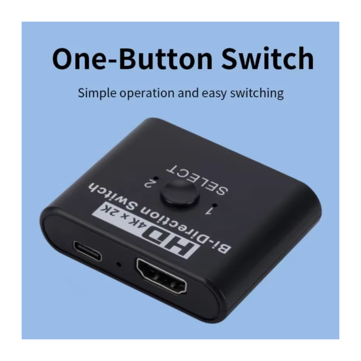 Bidirektionaler HDMI Schalter 2x1 Splitter 4K 60Hz Schwarz mit 2 Ports für PC, Laptop, Monitor, TV und Projektor - Bild 6