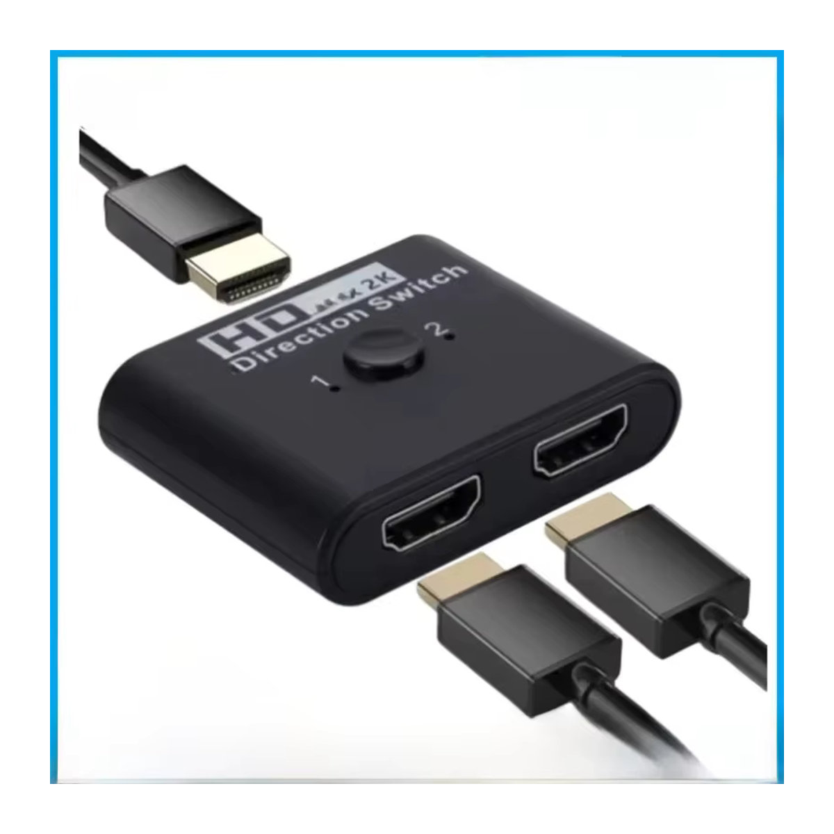 Bidirektionaler HDMI Schalter 2x1 Splitter 4K 60Hz Schwarz mit 2 Ports für PC, Laptop, Monitor, TV und Projektor - Bild 7