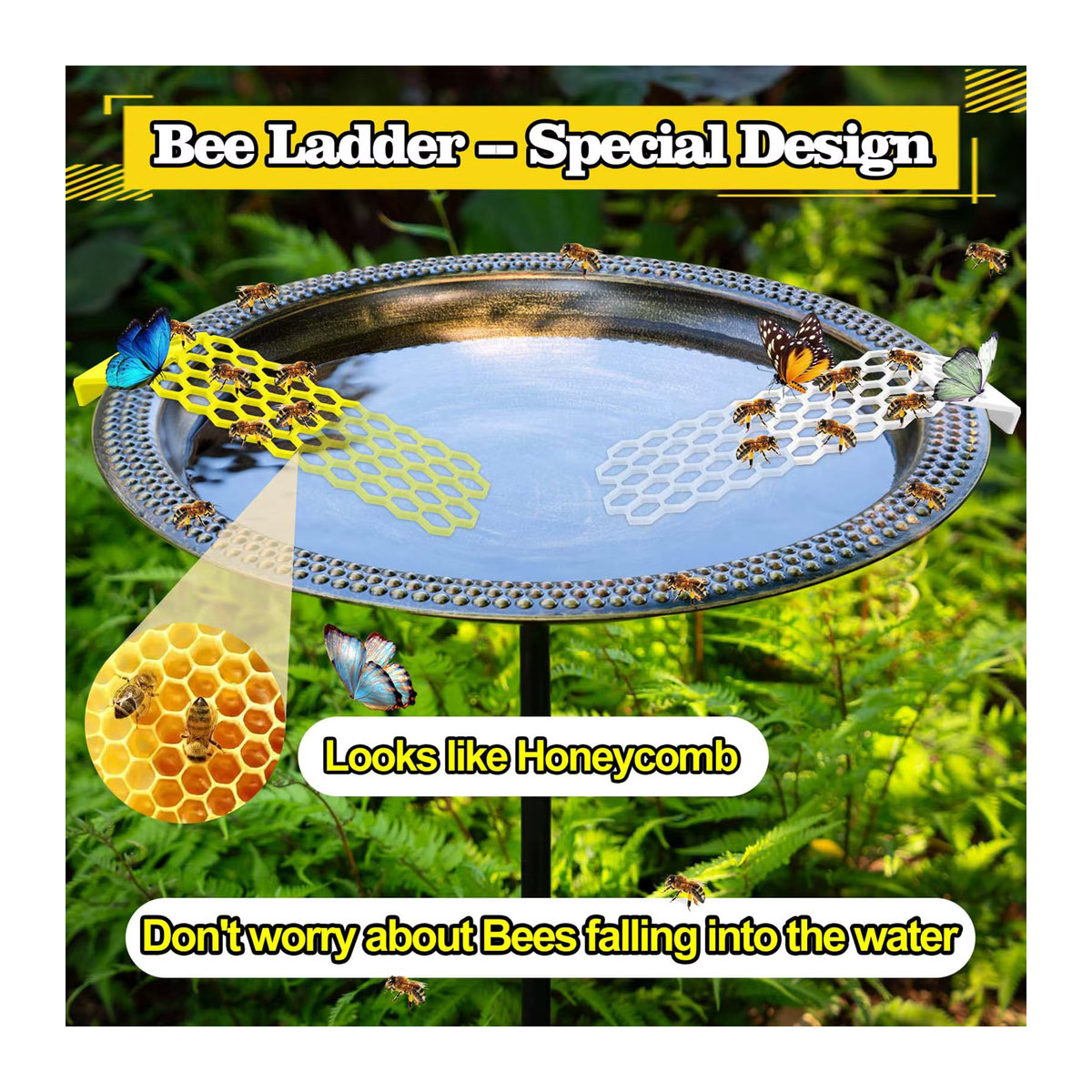 Bienen Tränke mit Schwimmender Leiter für Bestäuber als Wasserstelle - Bild 6