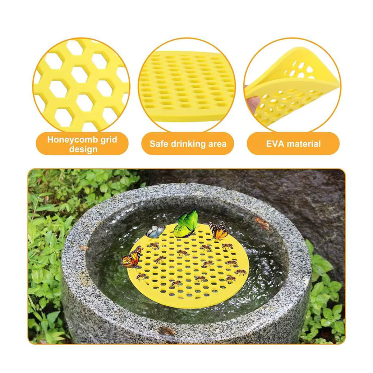 Bienen-Trinkstation als schwimmende Insel zur Bewässerung für Bienen, Insekten und Schmetterlinge - Bild 2