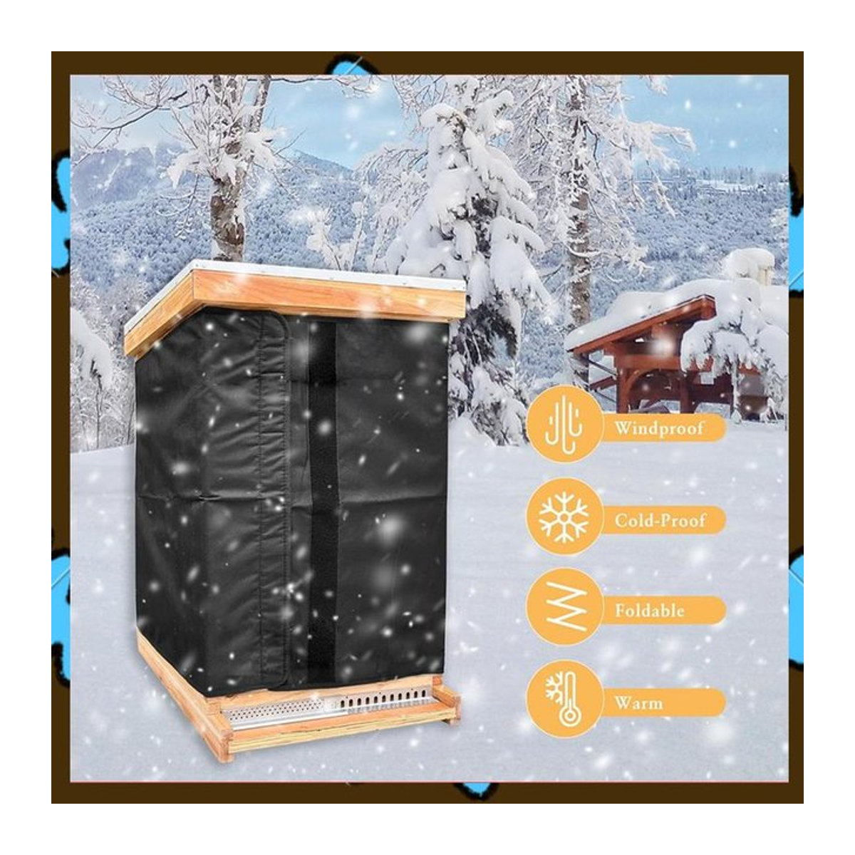Bienenstock-Isolierwickel für den Winter, winddicht und wasserdicht, Schwarz, B/H: 191 x 60 cm - Bild 1