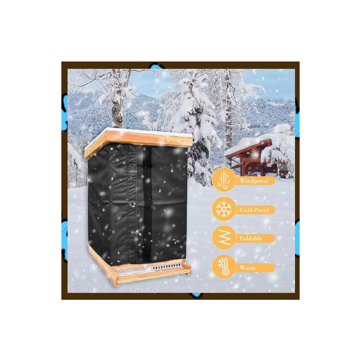 Bienenstock-Isolierwickel für den Winter, winddicht und wasserdicht, Schwarz, B/H: 191 x 60 cm - Bild 6