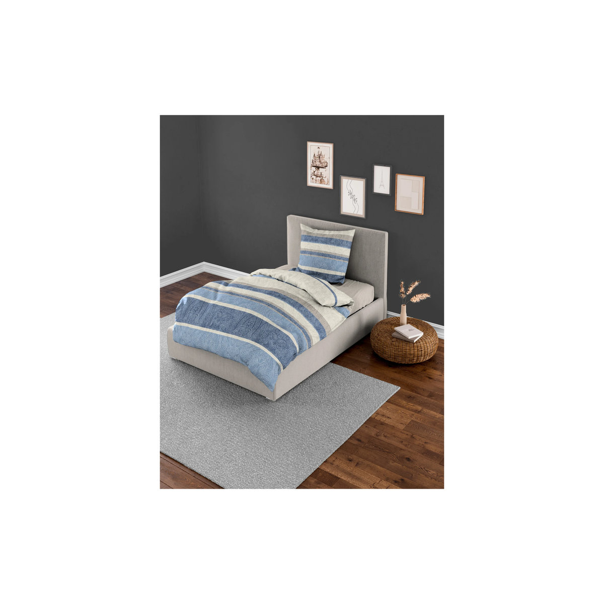 Bierbaum Biber Bettwäsche Set 6908 Blau B/H: 155 x 220 cm - Bild 2