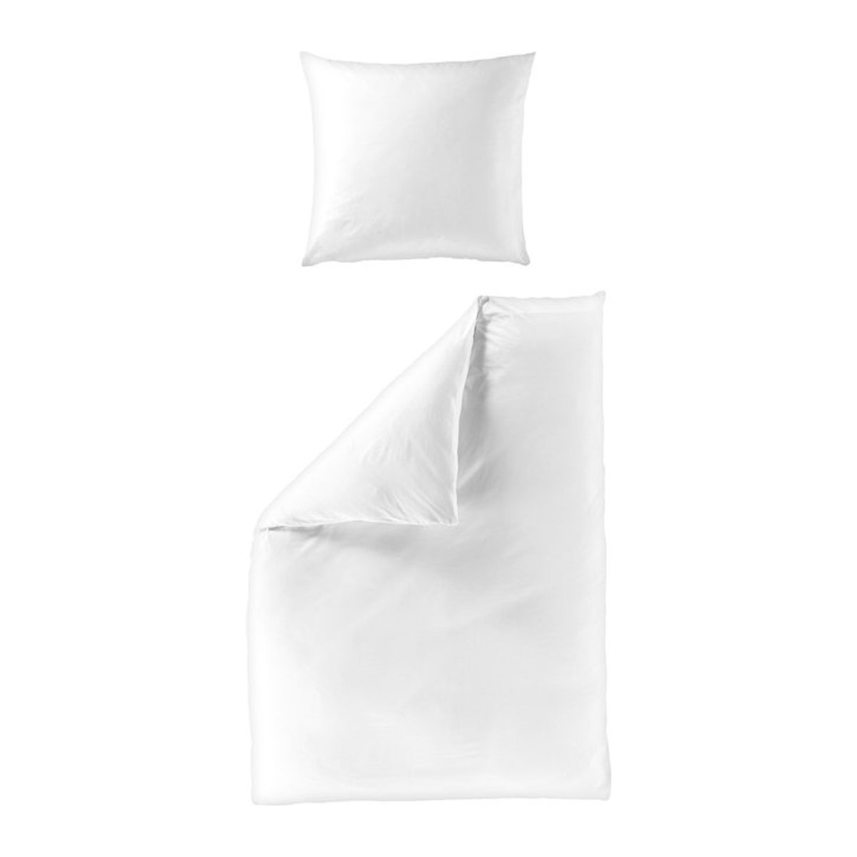 BIERBAUM Mako-Satin Bettwäsche Set 3899 Weiß, B/H: 135 x 200 cm, Kissen: 40 x 80 cm - Bild 1