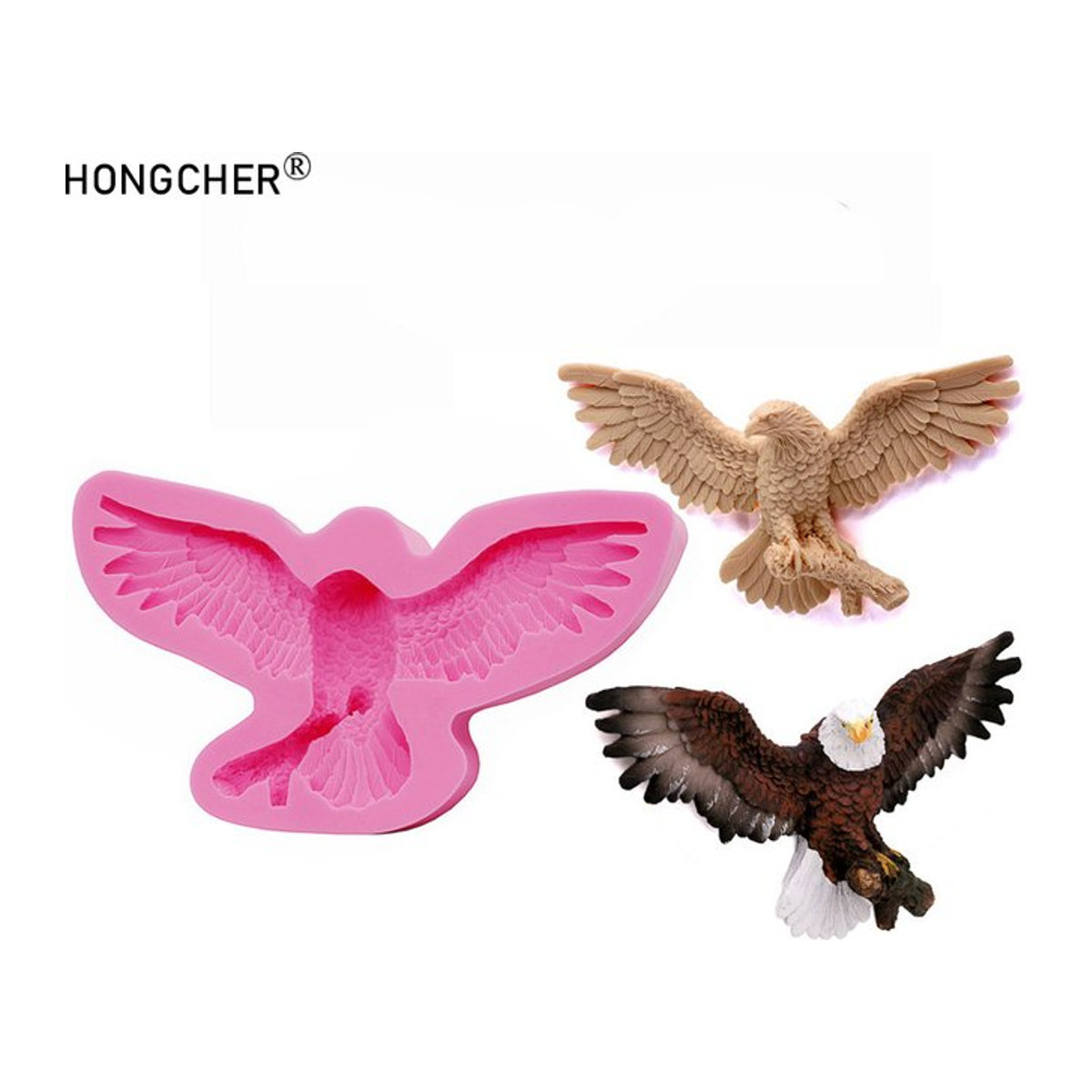 Big Eagle Silikonform für DIY Keramik- und Gips-Ornamente in Pink und Mehrfarbig - Bild 1