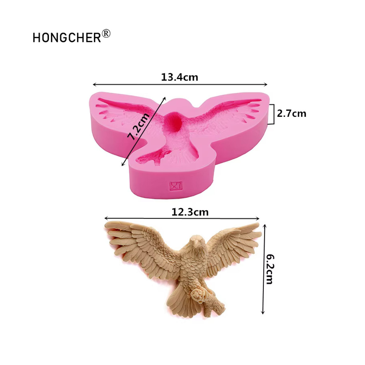 Big Eagle Silikonform für DIY Keramik- und Gips-Ornamente in Pink und Mehrfarbig - Bild 2