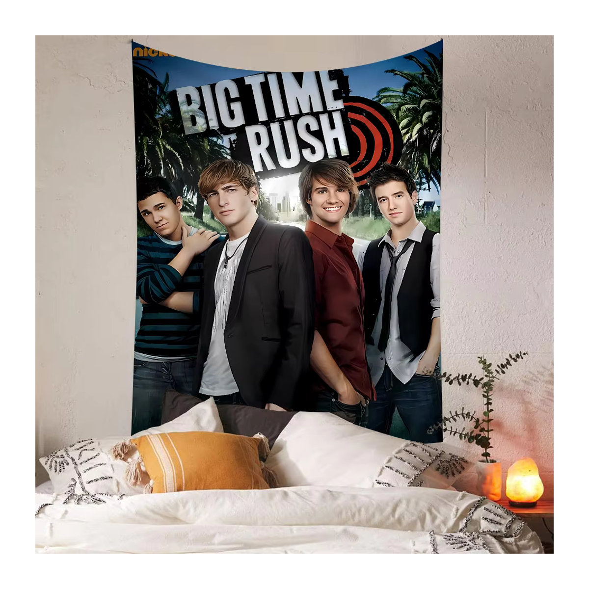 Big Time Rush Wandbehang BTR Cartoon Tapisserie als ästhetische Textil-Dekoration für dein Zuhause, mehrfarbig - Bild 3
