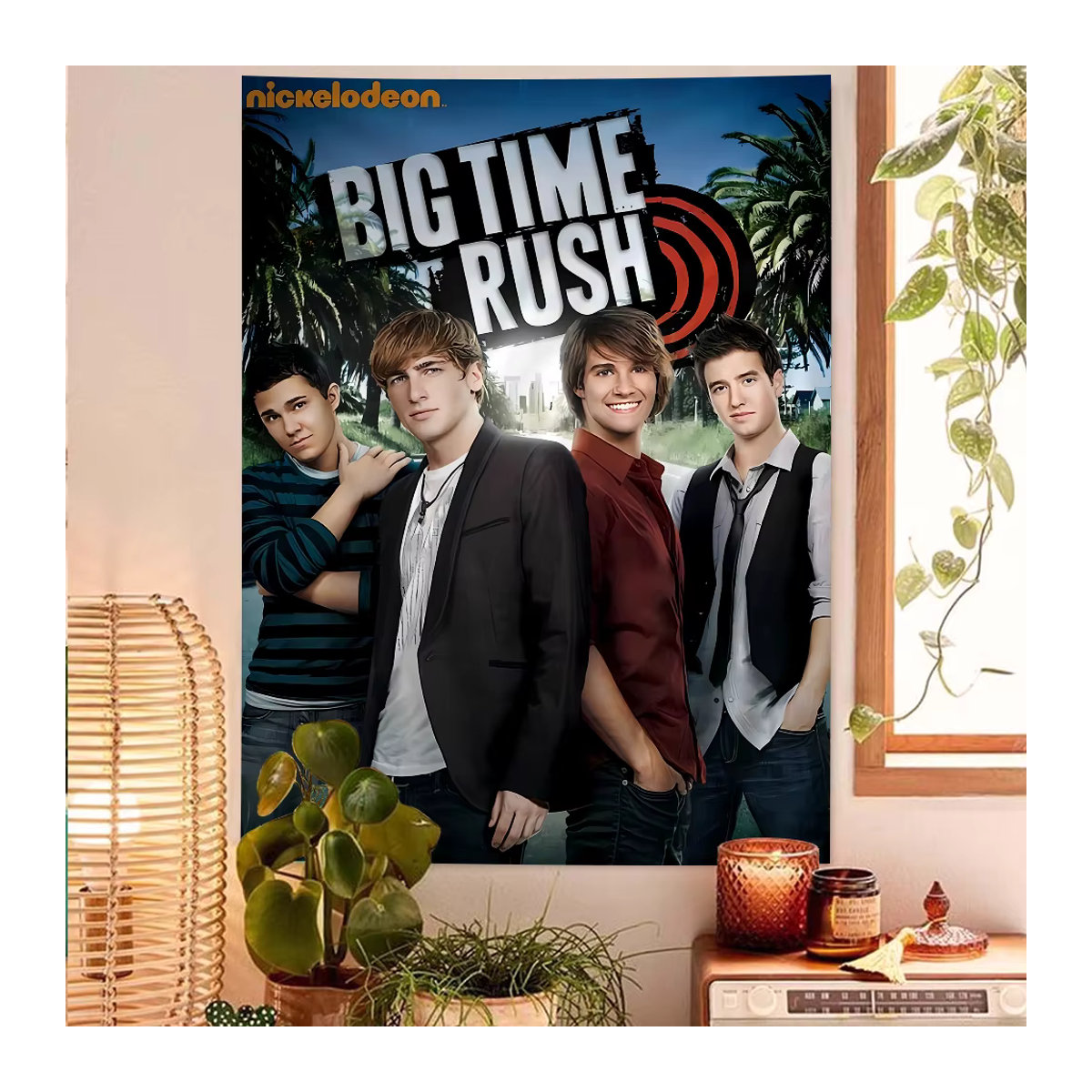 Big Time Rush Wandbehang BTR Cartoon Tapisserie als ästhetische Textil-Dekoration für dein Zuhause, mehrfarbig - Bild 5