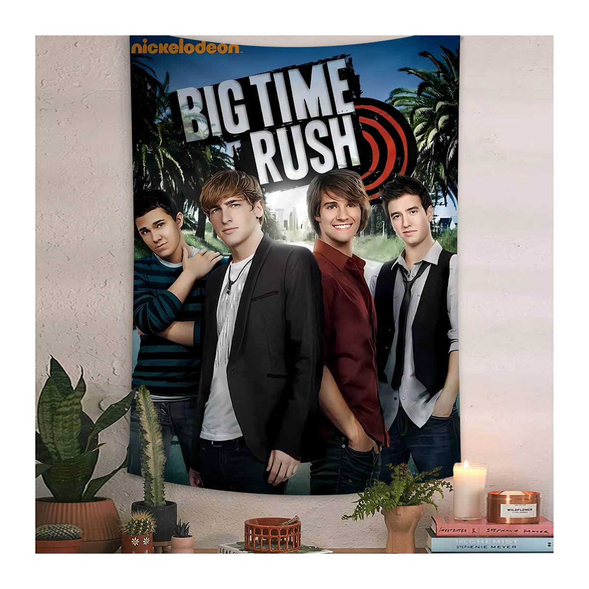 Big Time Rush Wandbehang BTR Cartoon Tapisserie als ästhetische Textil-Dekoration für dein Zuhause, mehrfarbig - Bild 6