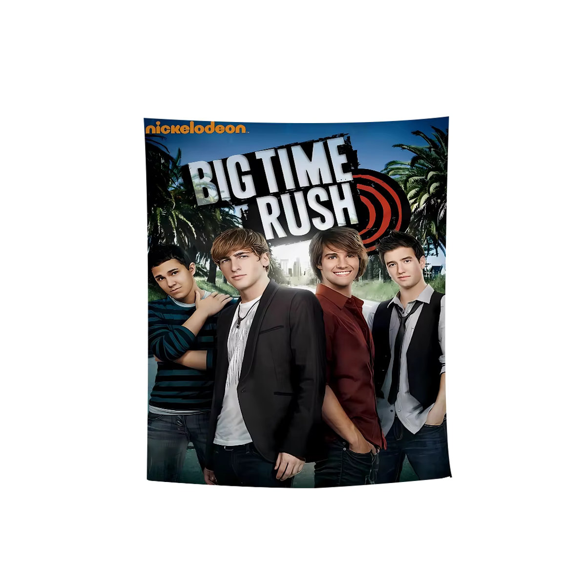 Big Time Rush Wandbehang BTR Cartoon Tapisserie als ästhetische Textil-Dekoration für dein Zuhause, mehrfarbig - Bild 7