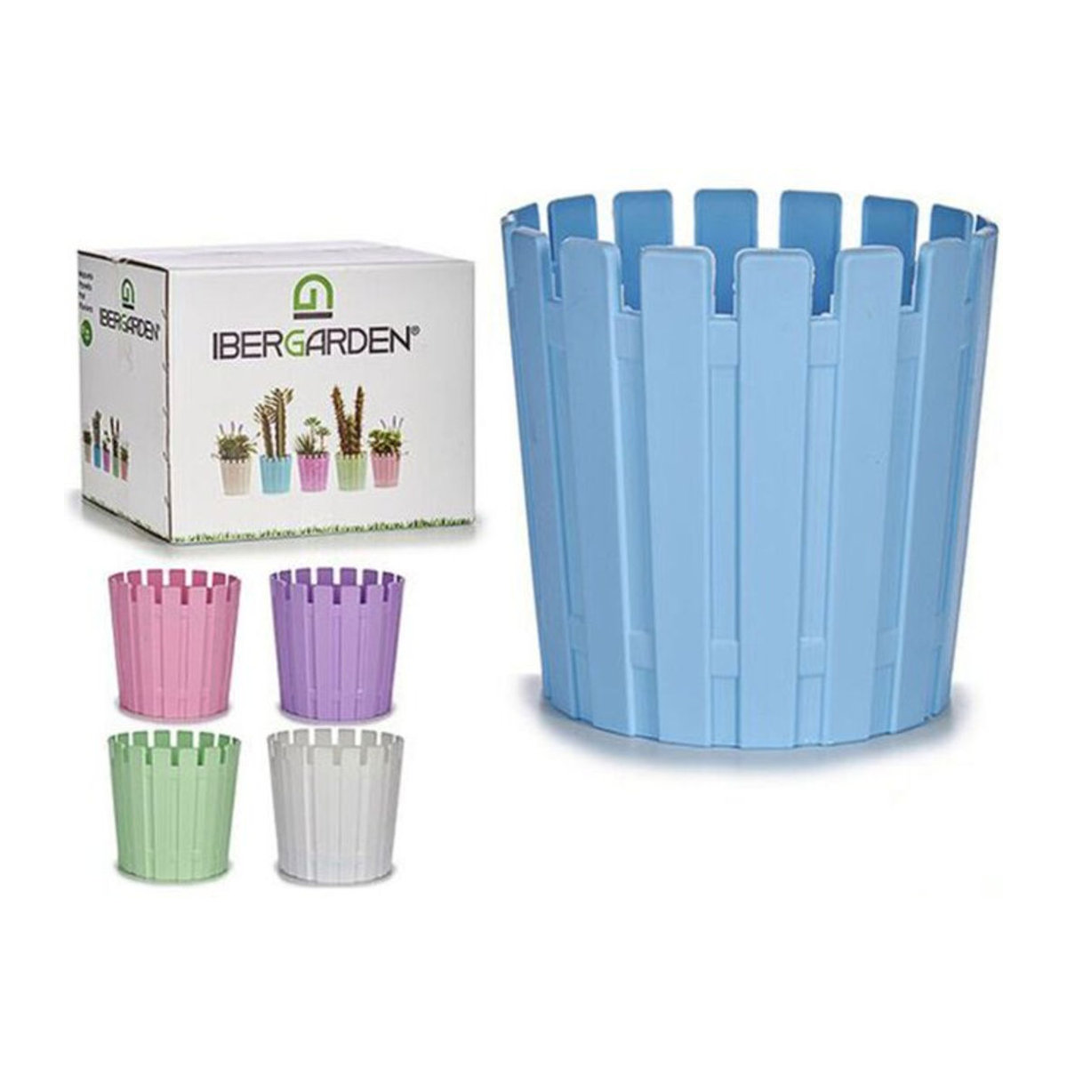 BigBuy Home Blumentopfhalterung aus Kunststoff, mehrfarbig, B/T/H: 13,5 x 12,5 x 13,5 cm - Bild 1