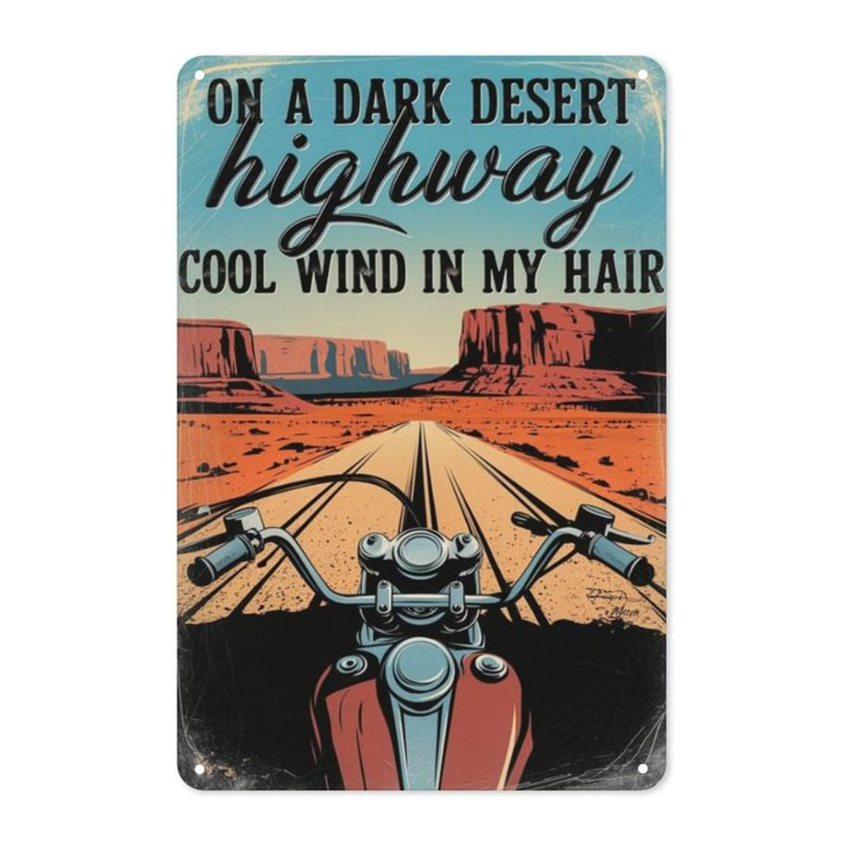 Biker Journey Blechschild im Vintage-Stil mit Motorrad-Motiv, mehrfarbiges Metallschild für die Wandmontage - Bild 1