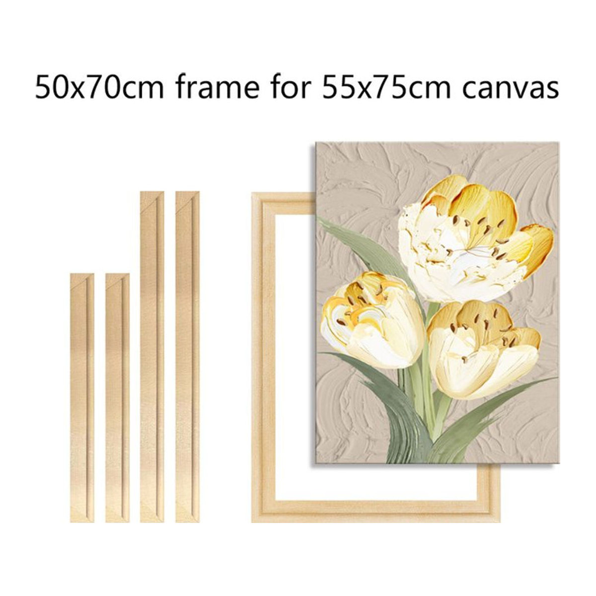 Bilderrahmen aus Holz von Little PP in Braun für Leinwand und Poster, B/H: 50 x 70 cm - Bild 1