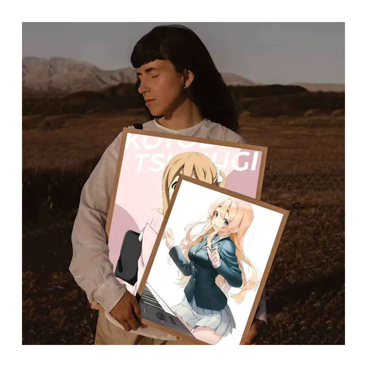 Bilibili Anime K-on Tsumugi Kotobuki Poster, mehrfarbig, selbstklebend, wasserfest, wandmontiert, Hochformat - Bild 3