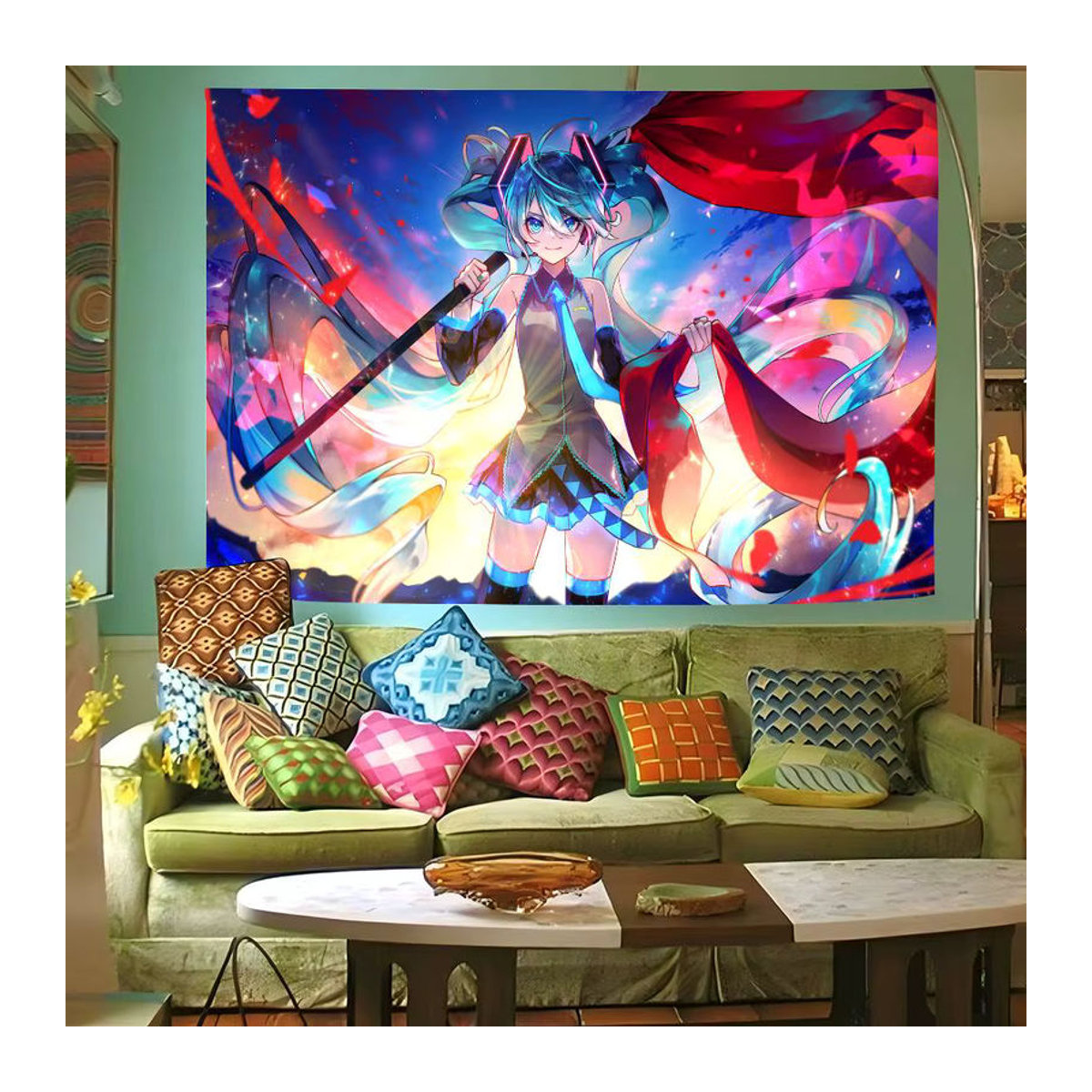 Bilibili Anime Mädchen Fotografie Hintergrund Poster aus Textil, mehrfarbig, B/H: 120 x 70 cm - Bild 4