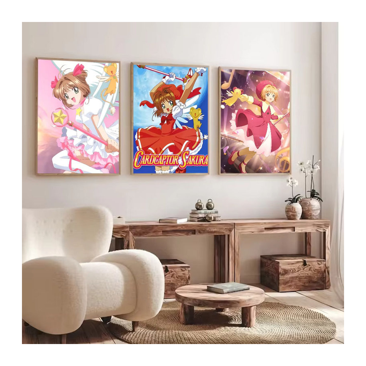Bilibili Card Captor Sakura Vintage Anime Wandkunst aus Papier in Weiß und Mehrfarbig - Bild 2
