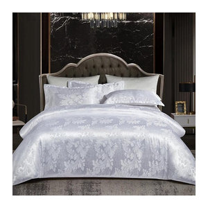 Bin Chi Textiles Jacquard-Bettwäscheset aus Satin in Weiß, 4-teiliges Set für Kingsize- und Queen-Size-Betten, B/H: 220 x 240 cm