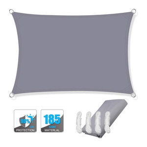 Binchi Garden Sonnensegel aus Polyester, rechteckig, wasserdicht mit UV-Schutz, Grau, B x H: 4 x 2 m