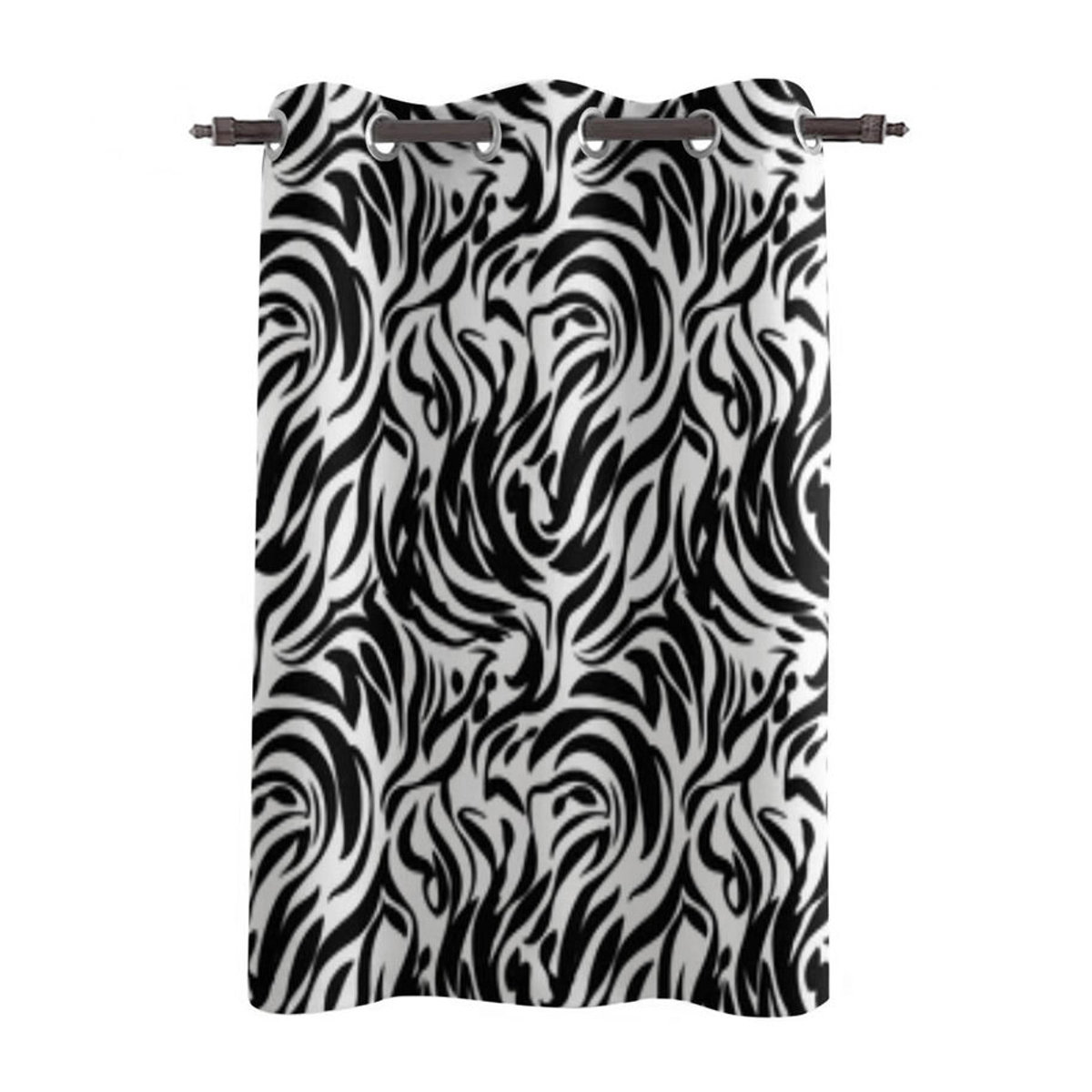 Binchi Outdoor Equipment Fenster Vorhänge mit abstraktem Zebrahaut-Design, halbtransparent, mehrfarbig, B: 135 cm, H: 92 cm - Bild 3