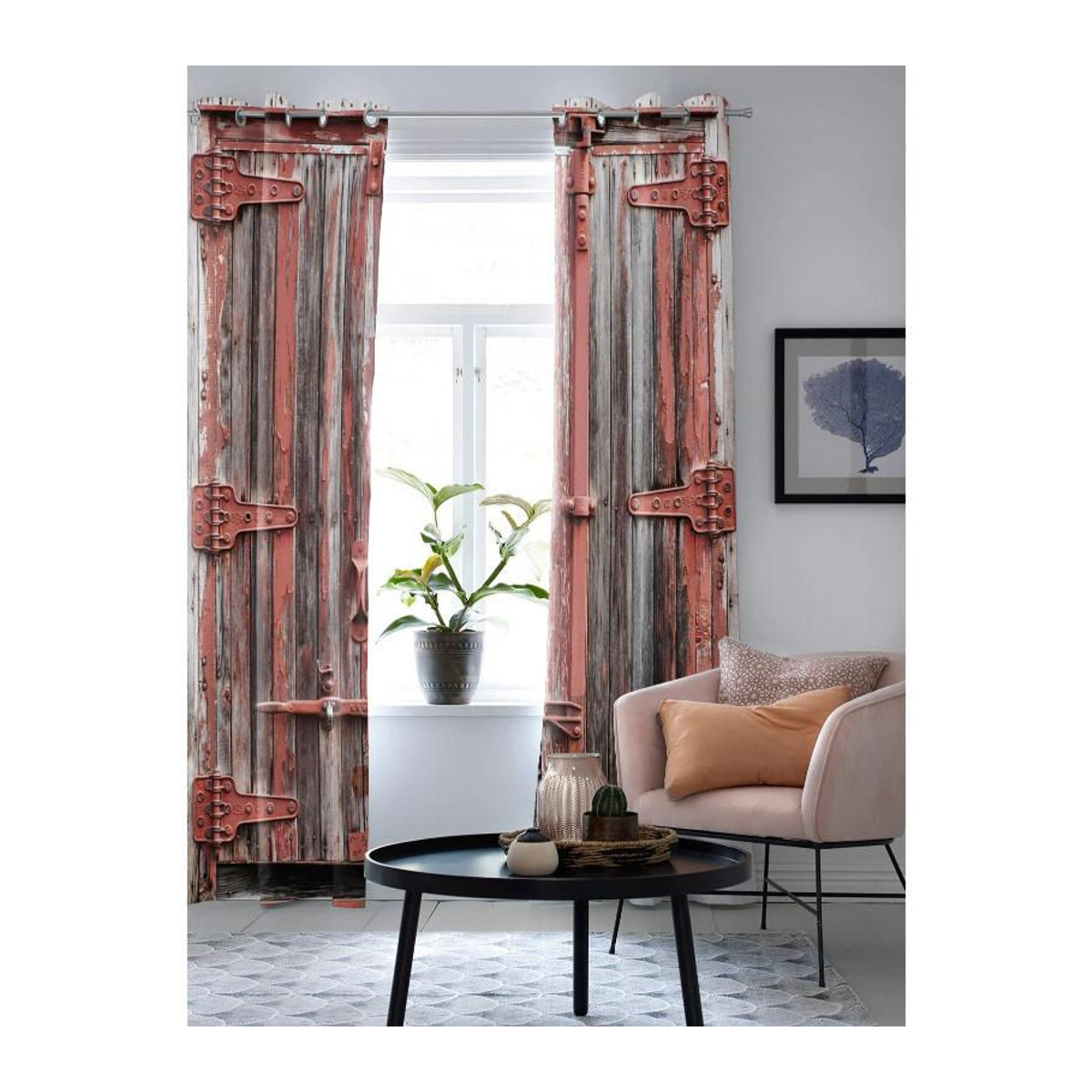 Binchi Outdoor Equipment Strickvorhänge Retro Design für Fenster und Türen, mehrfarbig, semi-transparent, B: 135 cm, H: 60 cm - Bild 2