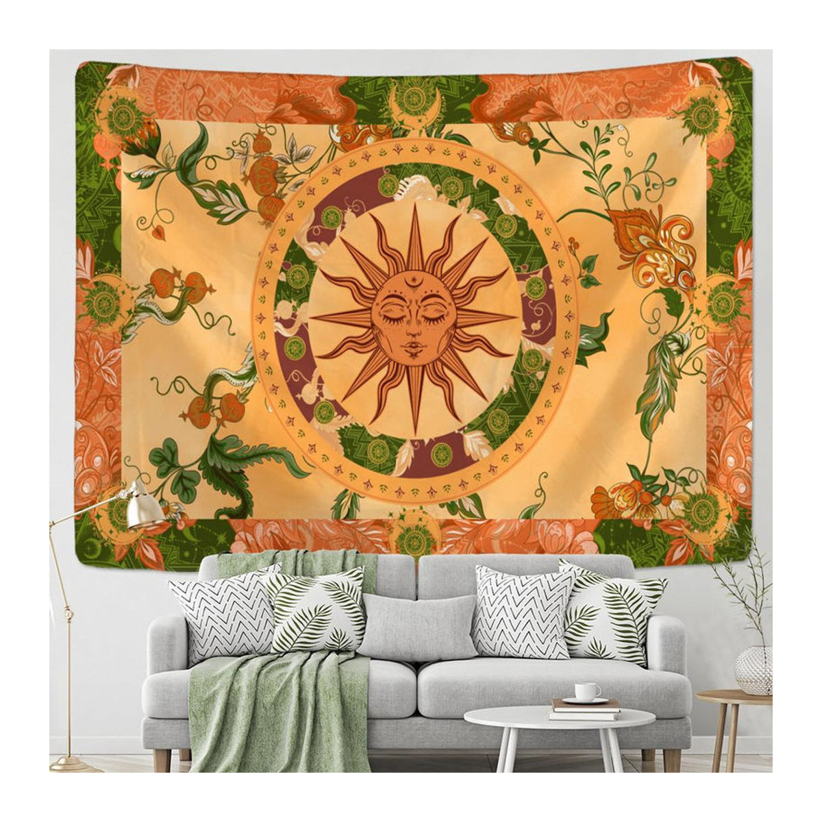 Binchi Outdoor Equipment Wandbehang mit psychedelischem Engel Design in Orange, B: 95 cm, H: 70 cm - Bild 2