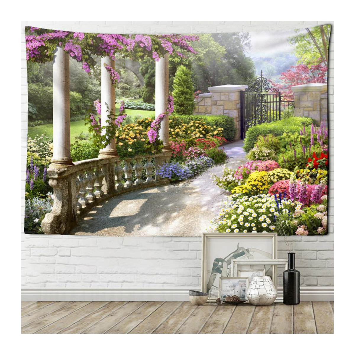 Binchi Outdoor Equipment Wandteppich im Bohemian Stil mit Landschaft und psychedelischem Engel, mehrfarbig, Textil, B/H: 95 x 70 cm - Bild 2