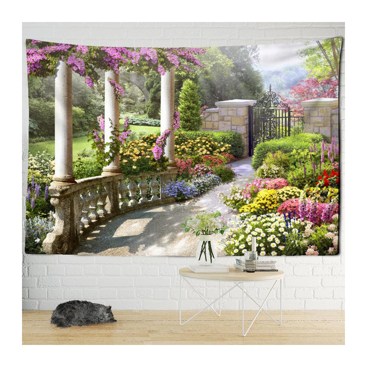 Binchi Outdoor Equipment Wandteppich im Bohemian Stil mit Landschaft und psychedelischem Engel, mehrfarbig, Textil, B/H: 95 x 70 cm - Bild 3