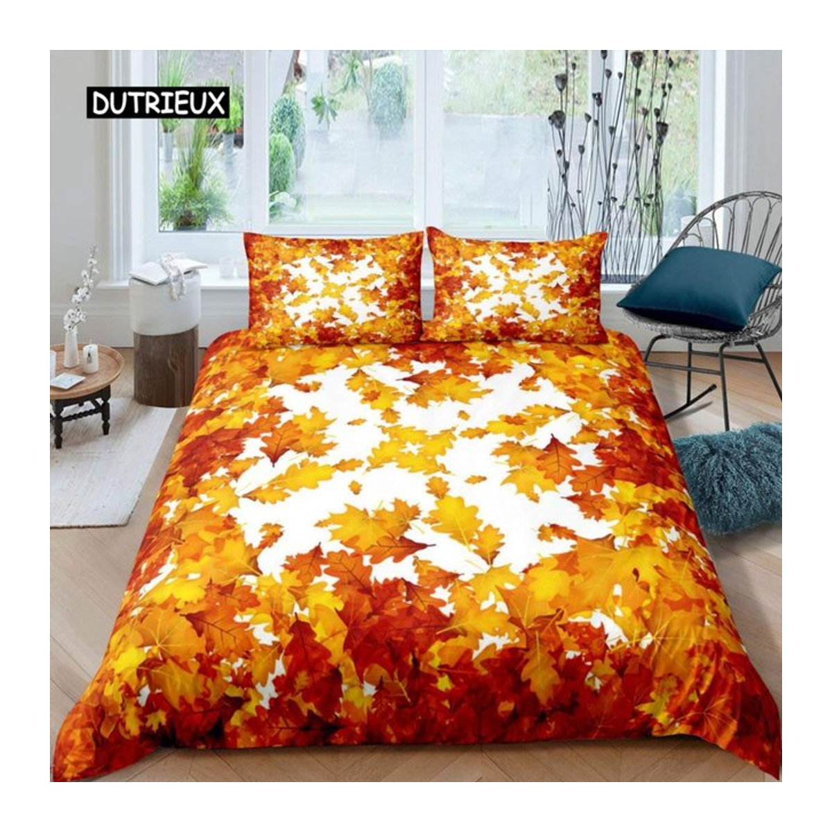 Binchi Outdoor Product Bettwäscheset Ahornblätter Naturdruck mehrfarbig, 2/3-teilig, B/H: 150 x 200 cm - Bild 1
