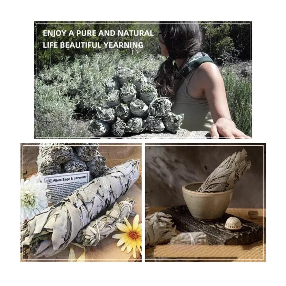 Bio-California White Sage Smudge Sticks zur energetischen Reinigung in Grau - Bild 5