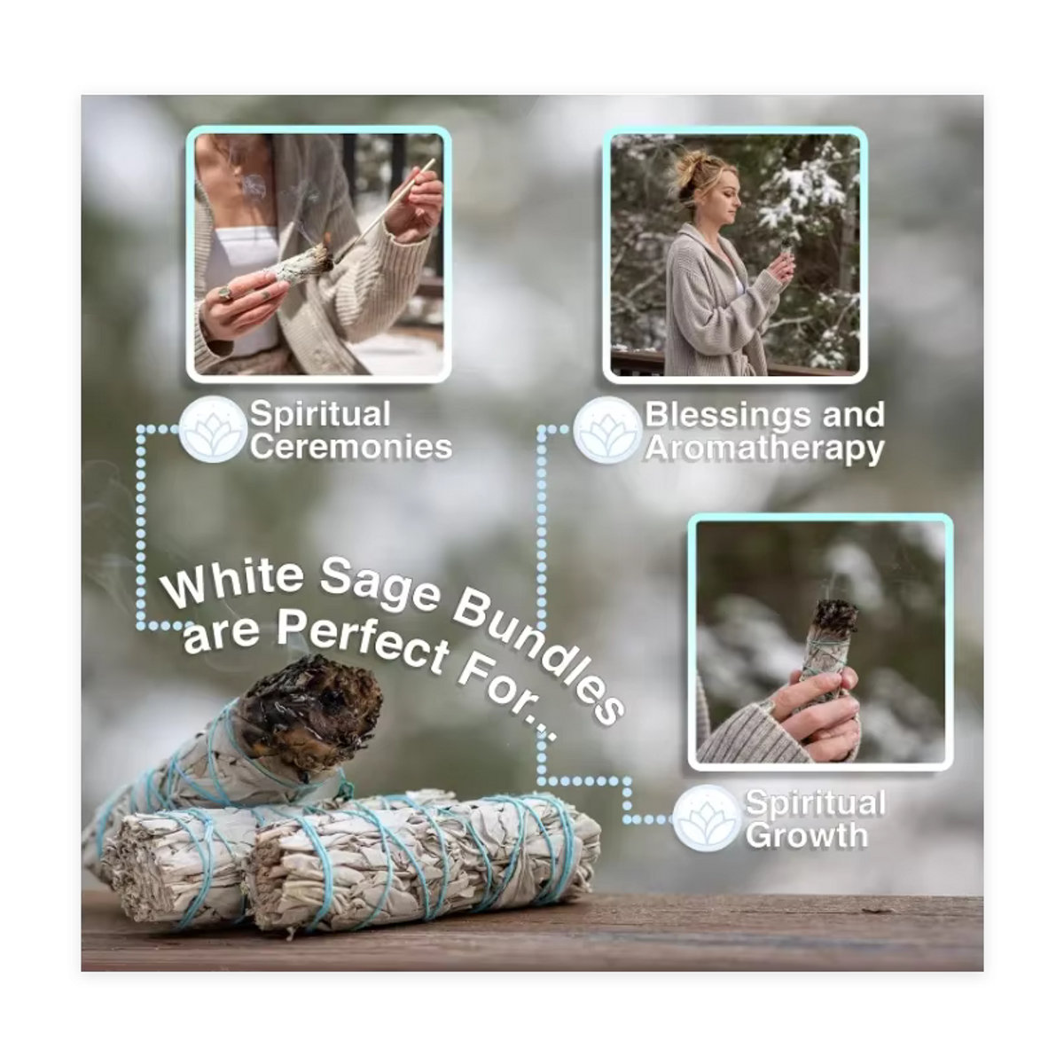 Bio-California White Sage Smudge Sticks zur energetischen Reinigung in Grau - Bild 6