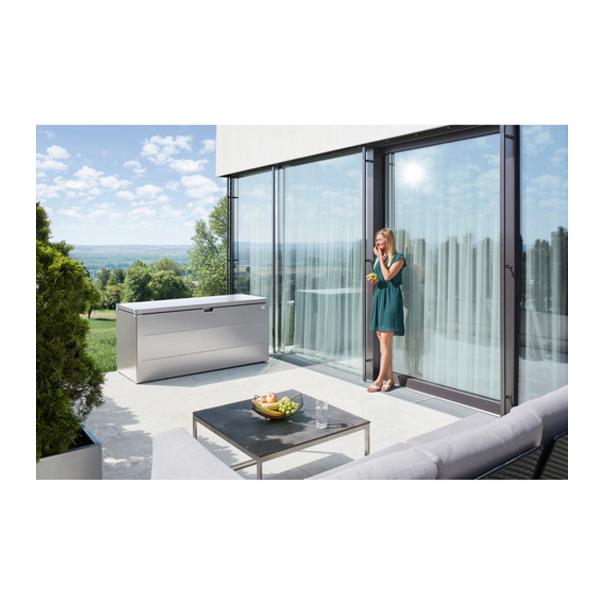 Biohort Auflagen- und Kissenbox Stylebox silber-metallic grau B/H/T: 170 x 81 x 70 cm, 680 Liter - Bild 2