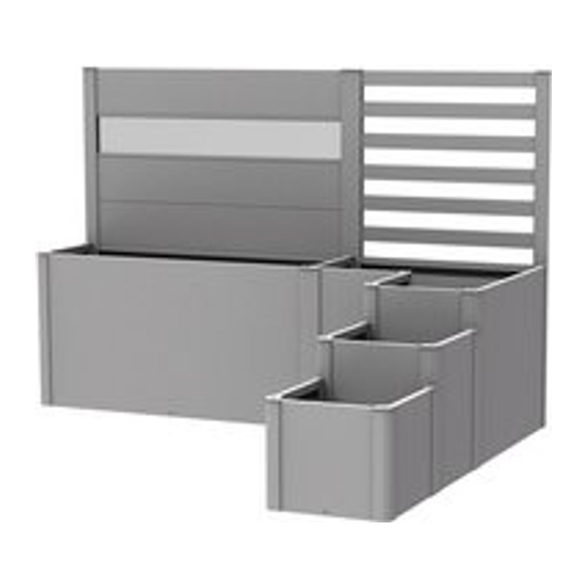 BIOHORT Blumenkasten DaVinci aus Metall in Silber, B/H/T: 250 x 168 x 201 cm - Bild 1